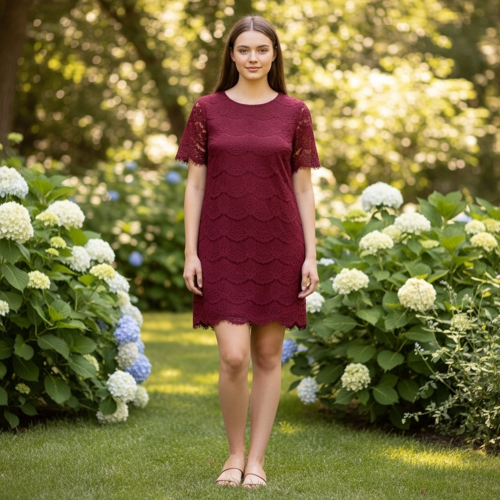 Lulu's burgundy lace dress size XL